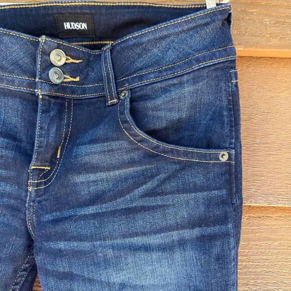 Hudson Womens Bootcut Dark Blue Jeans Size 28 Stretch Denim - Picture 6 of 12